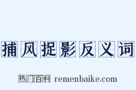 捕风捉影反义词是什么意思的图片